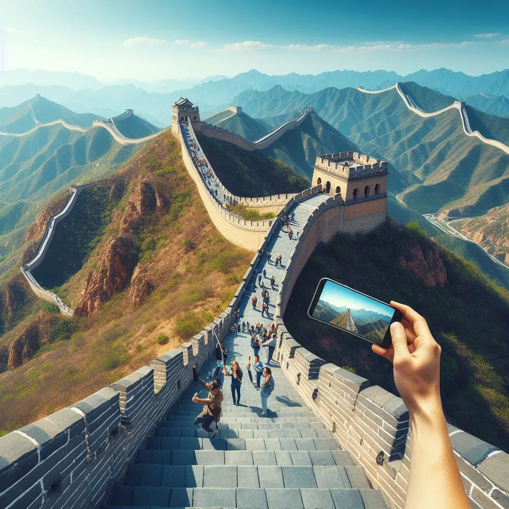 中国の万里の長城の景色