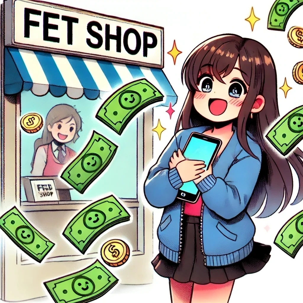 fet shopなら安いと喜んでいる女性