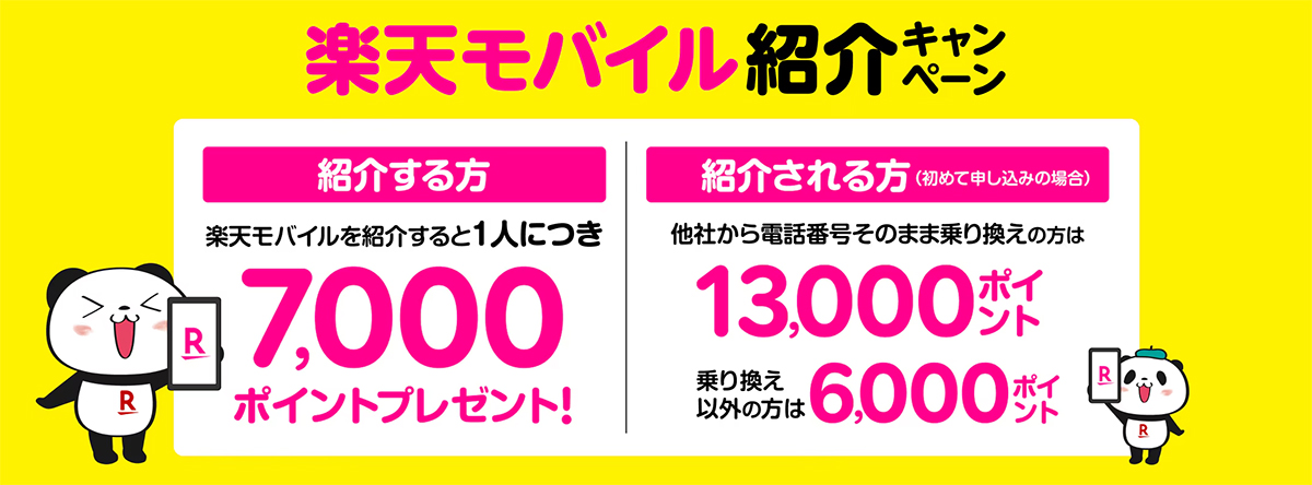 楽天モバイルの紹介キャンペーン